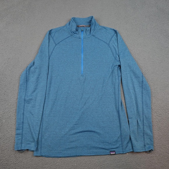 Patagonia Pullover Mens Small Blue Capilene Thermal Weight 1/4 Zip STY43657 - Picture 1 of 13